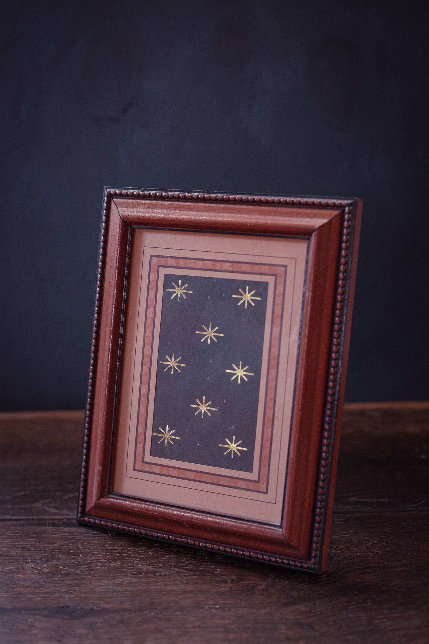 Texture Wood Photo Frame - Vintage Wooden Picture Frame w/Printed Matting