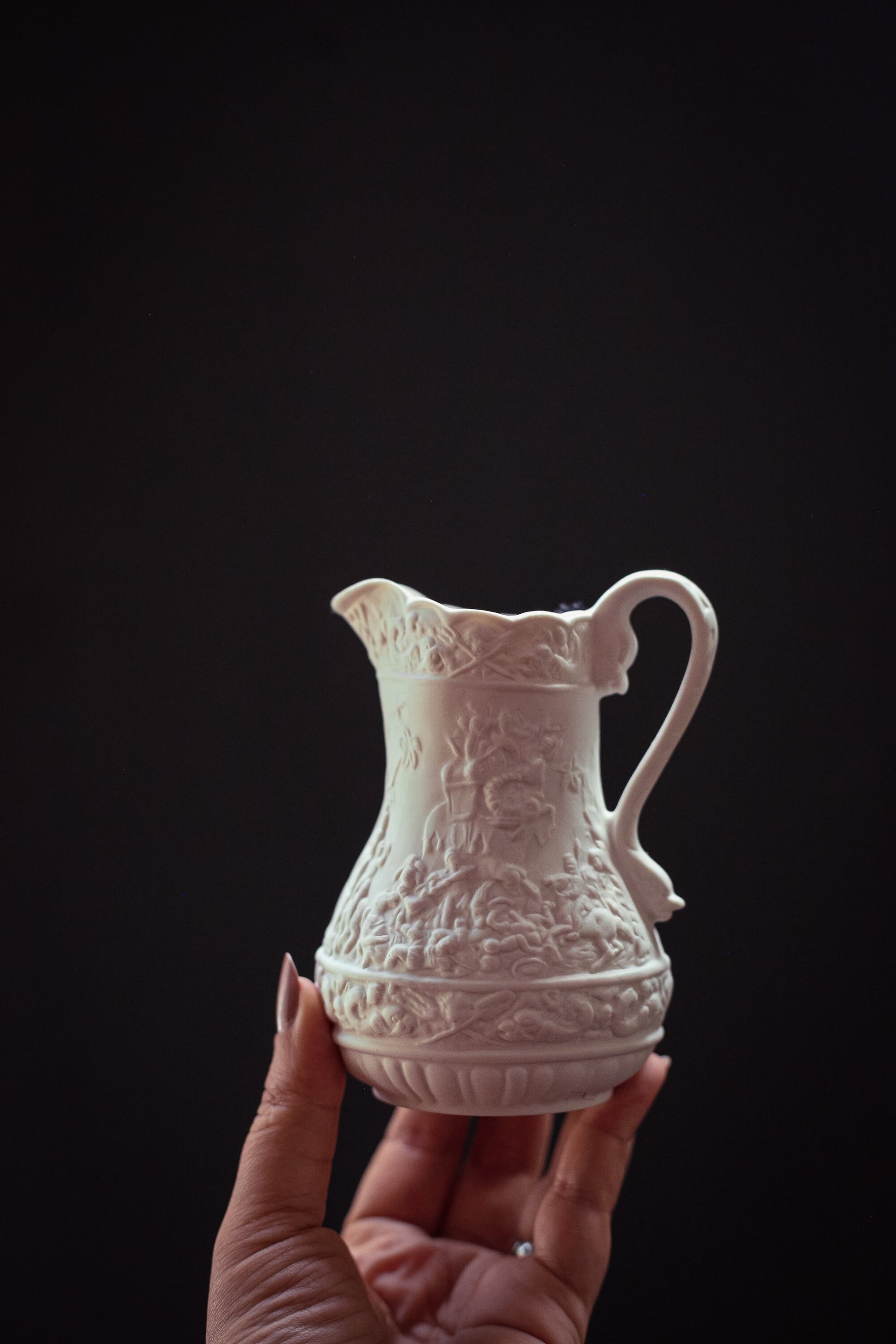 British Heritage Collection Portmeiron Parian ware - Vintage White Porcelain Pitcher