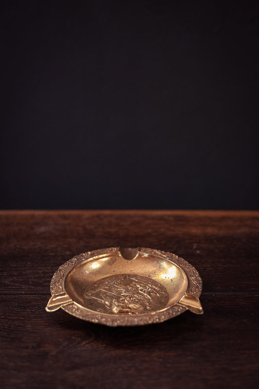 Scenic Brass Ash Tray - Vintage
